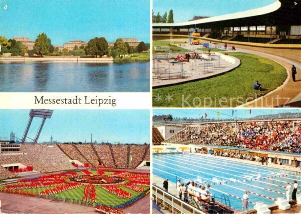 Leipzig Blick vom Elsterbecken zur Deutschen Ho