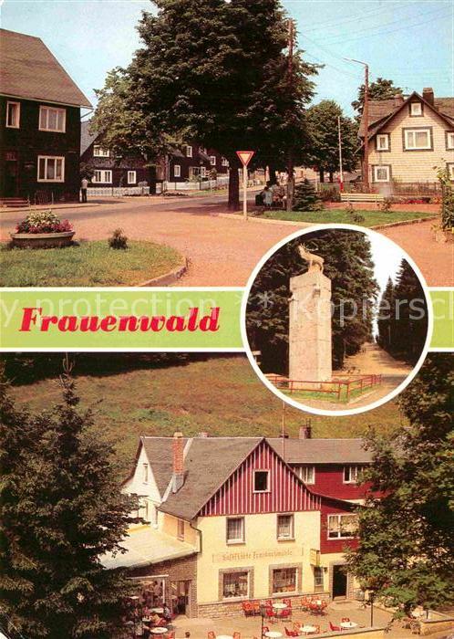Frauenwald Thueringen Platz des Friedens Monument Waldgaststä