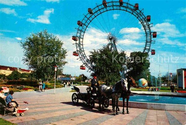 Wien Prater Riesenrad Pferdekutsche