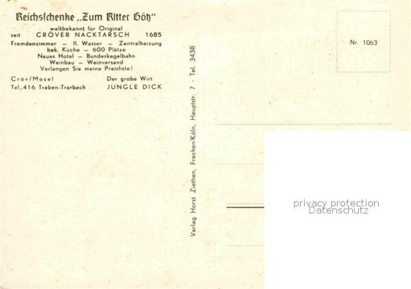 Kroev Mosel Reichsschenke Zum Ritter Götz Cröver Na – Bild 2