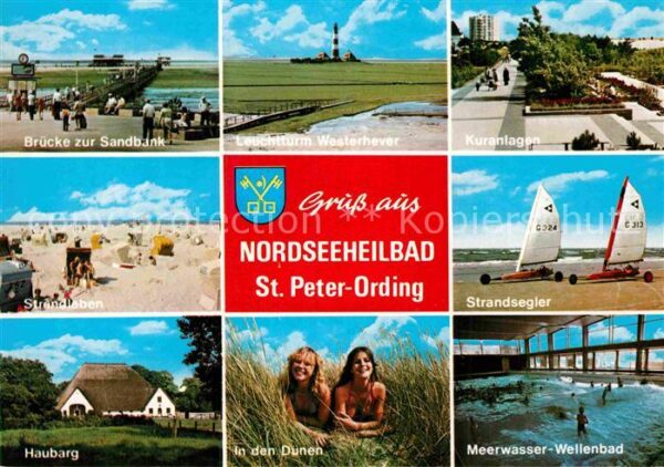 St Peter-Ording Brücke Sandbank Leuchtturm Westerhever