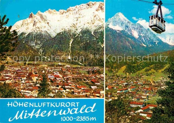 Mittenwald Bayern Seilbahn mit Karwendelgebirge Wetterste