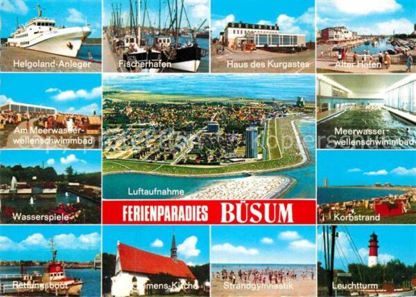 Buesum Nordseebad Fischerhafen Hafen Wellenschwimmbad Str