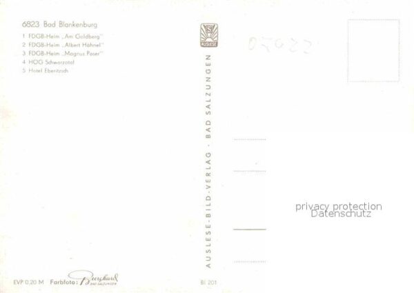 Bad Blankenburg FDGB-Heime Am Goldberg Albert-Hähnel Ma – Bild 2