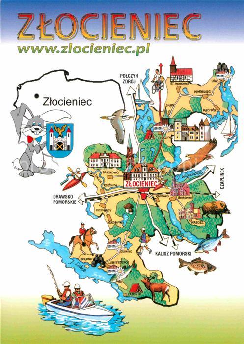Zlocieniec Falkenburg Lageplan Mapka Gminy