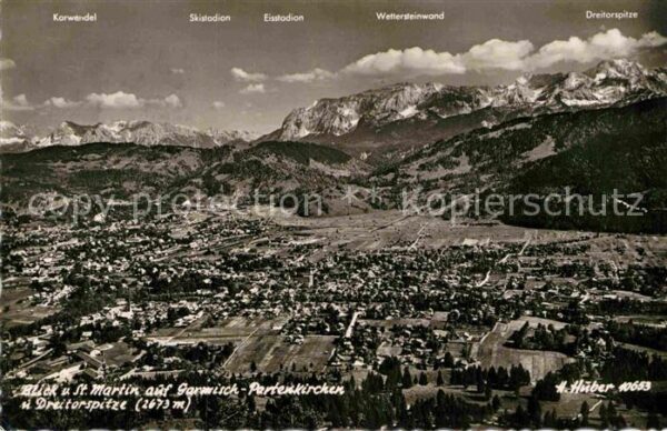 Garmisch-Partenkirchen Fliegeraufnahme mit Dreitorspitze