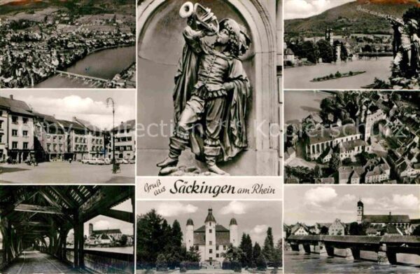 Saeckingen Rhein Fliegeraufnahme Trompeter Marktplatz Ge