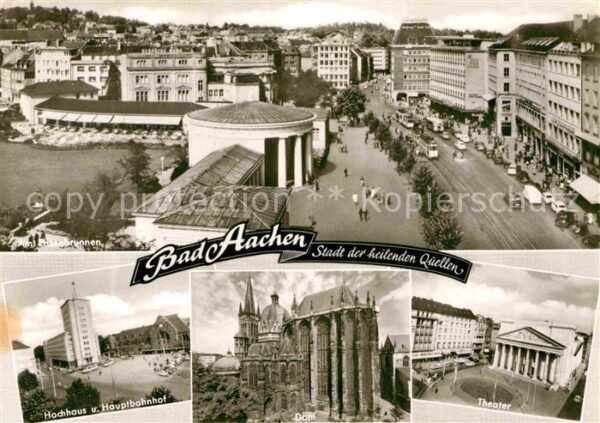 Bad Aachen Am Elisenbrunnen Hochhaus und Hauptbahn
