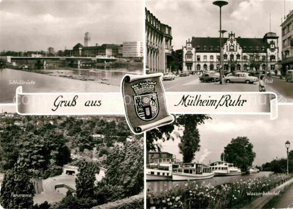 Muelheim Ruhr Schlossbrücke Post Panorama Wasserbahnh