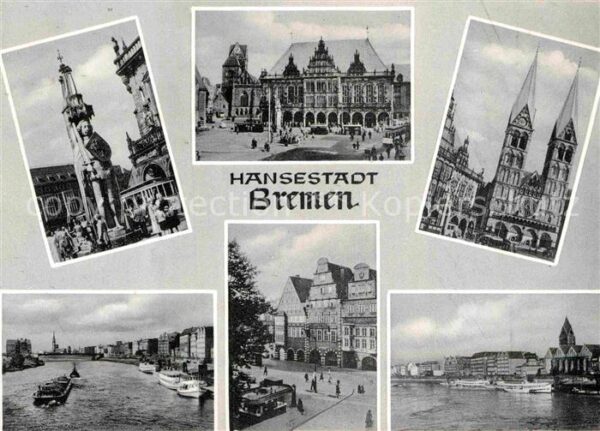 Bremen Roland Rathaus Kirche Weserpartien