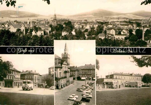 Loebau Sachsen Panorama HOG Oberl Hof Platz der Befrei
