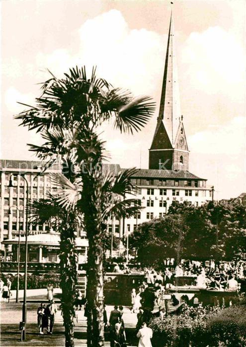 Hamburg Jungfernstieg mit Petrikirche