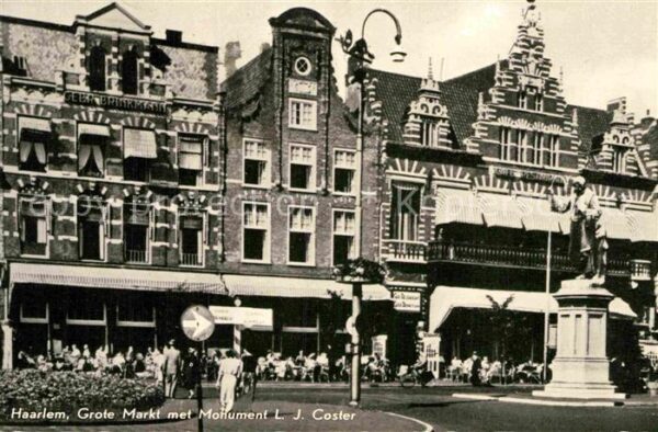 Haarlem Grote Markt Monument L.J. Coster