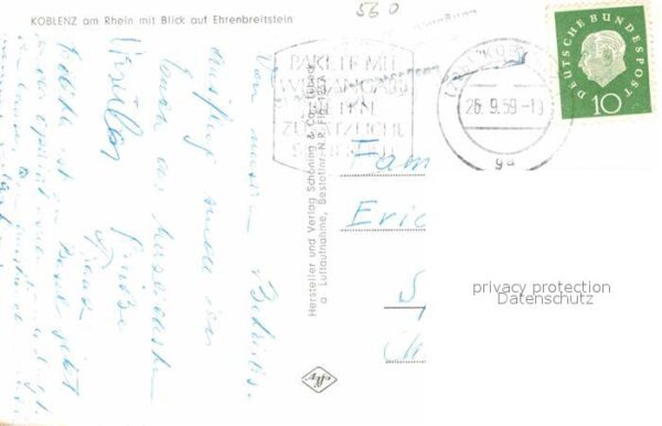 Koblenz Rhein Ehrenbreitstein Fliegeraufnahme – Bild 2