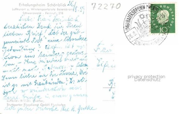Baiersbronn Schwarzwald Erholungsheim Schönblick Fliegeraufnahm – Bild 2