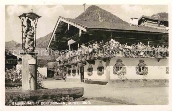 Ruhpolding Bauernhaus Dorfbrunnen