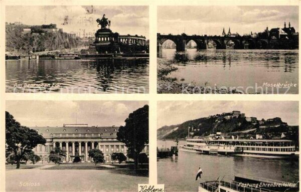 Koblenz Rhein Deutsches Eck Seitenraddampfer Vaterlan