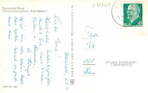 Gernrode Harz Erholungsheim Fritz Heckert – Bild 2