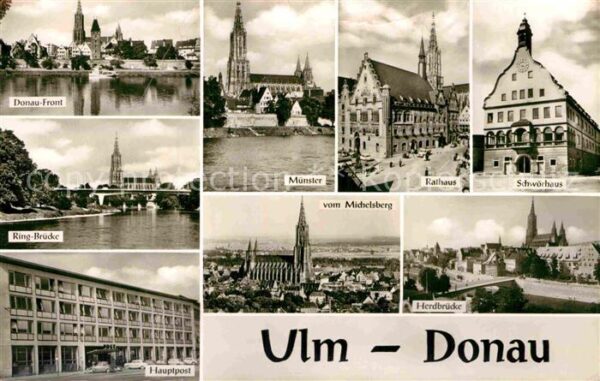 Ulm Donau Schwörhaus Hauptpost Rathaus Münster He