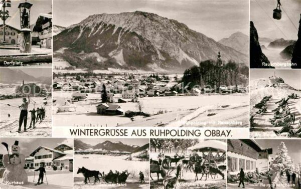 Ruhpolding Rauschbergbahn Kurhaus Pferdeschlitten