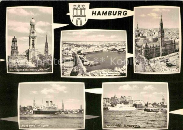 Hamburg Hanseatic Hafen Bismarckdenkmal Michel