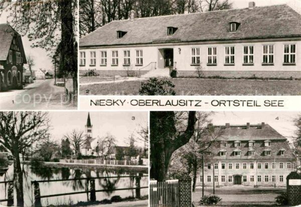See Niesky Dorfstrasse Kindergarten Dorfteich Gene