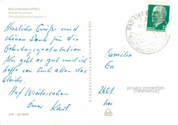 Bad Liebenstein Schloss Handwerkererholungsheim Gaststä – Bild 2