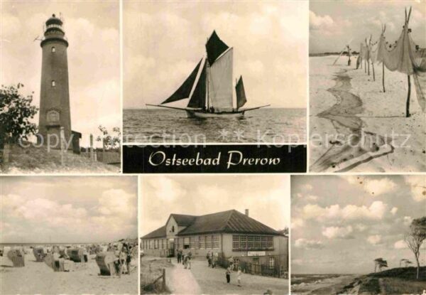 Prerow Ostseebad Leuchtturm Segelboot Strand