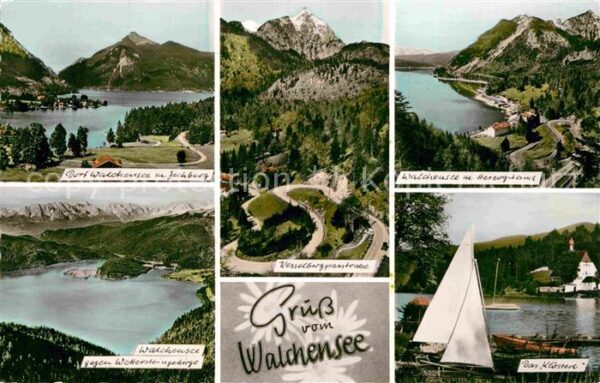Walchensee Dorf Fliegeraufnahme Kesselbergpassstra