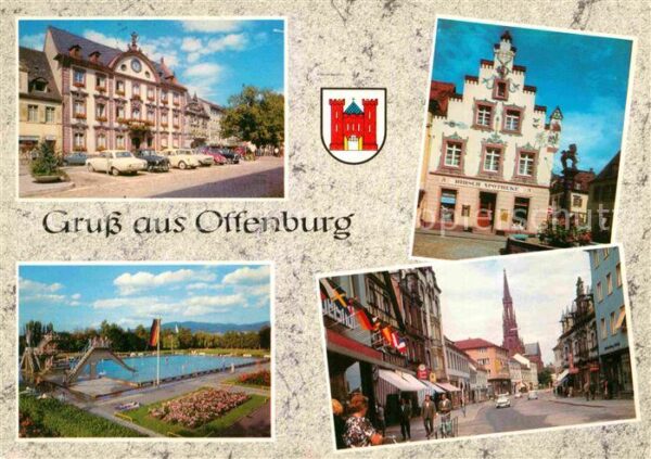Offenburg Rathaus Löwenbrunnen Bad Hauptstrasse