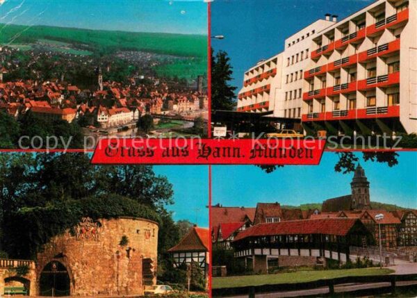 Hann. Muenden Gesamtansicht Burg Brücke