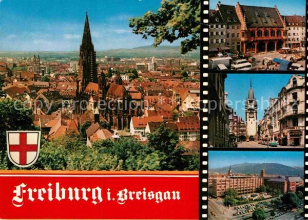 Freiburg Breisgau Gesamtansicht Münster Rathaus Universit