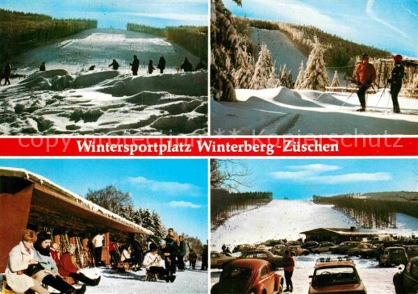 Zueschen Sauerland Skipiste Berghütte Teilansicht