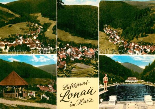 Lonau Fliegeraufnahme Freibad Pavillon