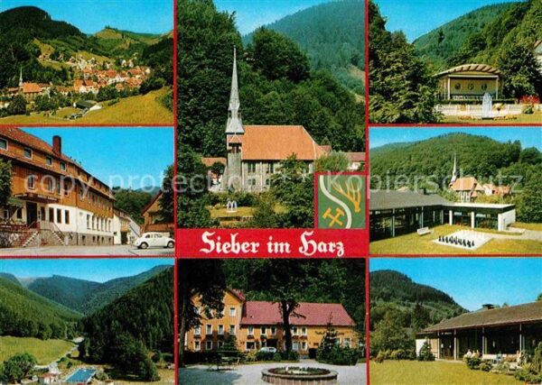 Sieber Kirche Brunnen Kurhaus Pavillon Freibad