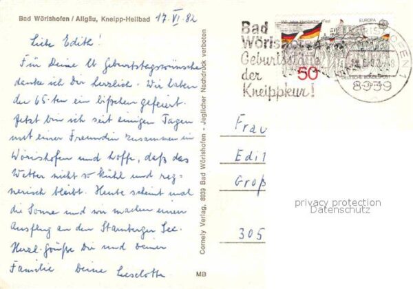 Bad Woerishofen Wassertretstelle Kneipp Denkmal Fussgän – Bild 2