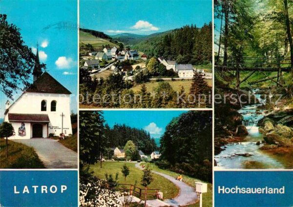 Latrop Sauerland Kirche Teilansicht Bachlauf