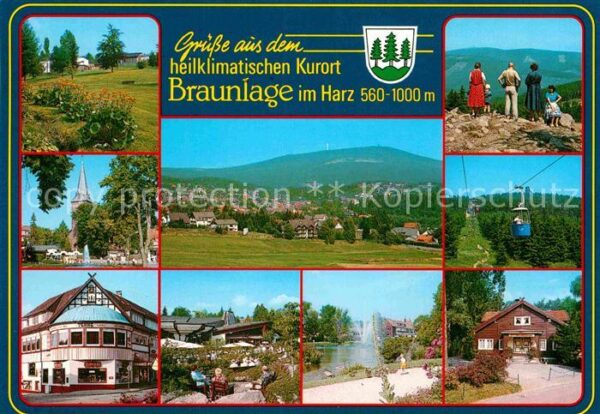 Braunlage Seilbahn Park Teilansicht Kirche Weiher