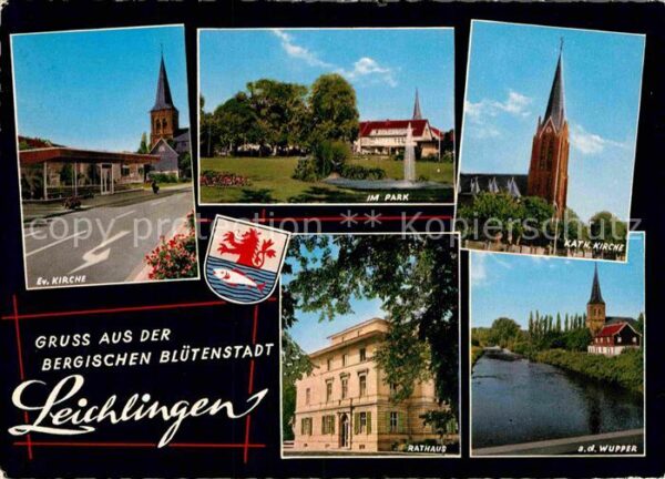Leichlingen Rheinland Katolische evangelische Kirche Rathaus