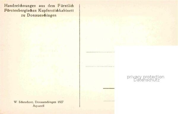 Kuenstlerkarte W. Scheuchzer Donaueschingen 1827 – Bild 2