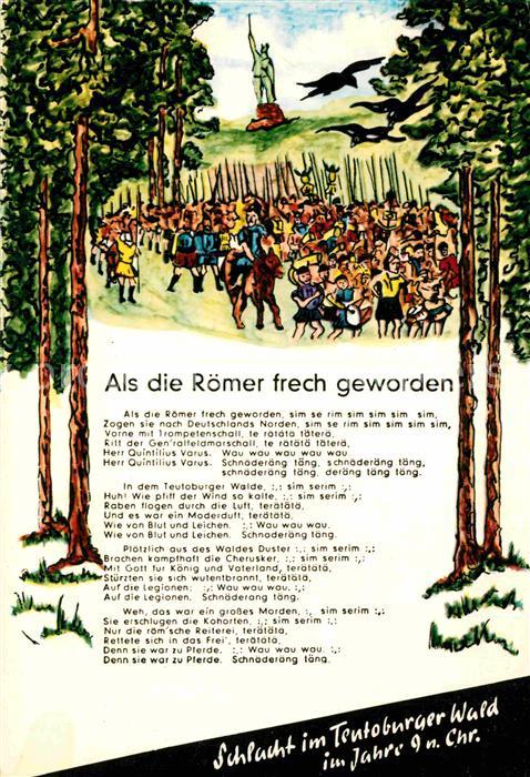 Liederkarte Als die Römer frech geworden Teutoburge
