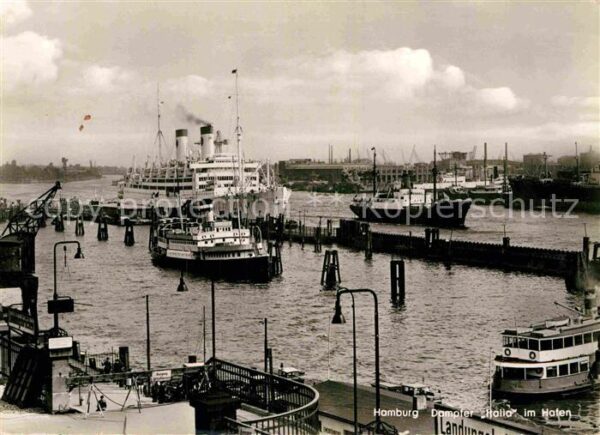Dampfer Oceanliner Dampfer Italia Hafen Hamburg