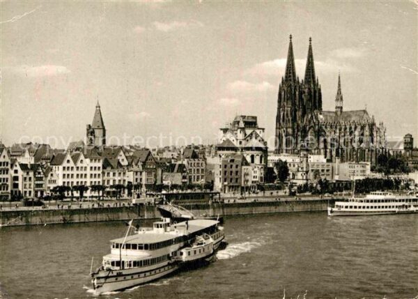 Dampfer Seitenrad Köln Dom Rheinufer
