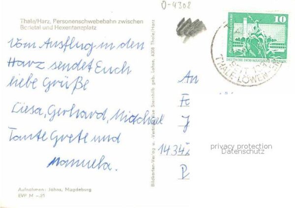 Seilbahn Thale Bodetal Hexentanzplatz – Bild 2