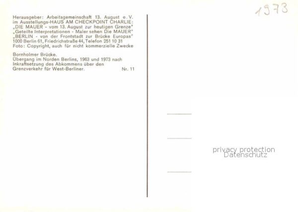 Grenze Douane Zoll Berlin Bornholmer Brücke – Bild 2
