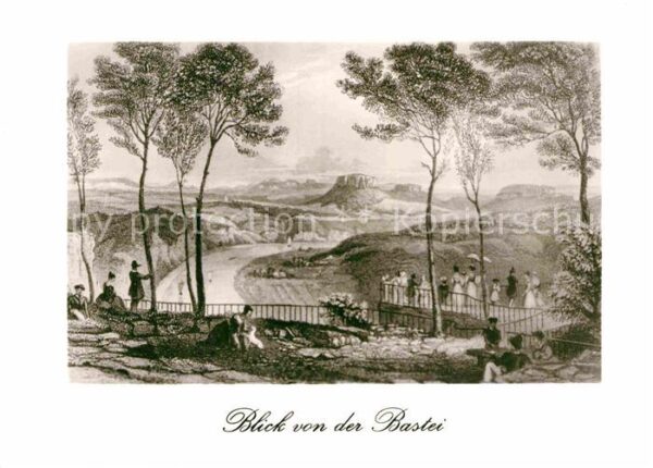 Kuenstlerkarte R. Roberts Blick von der Bastei