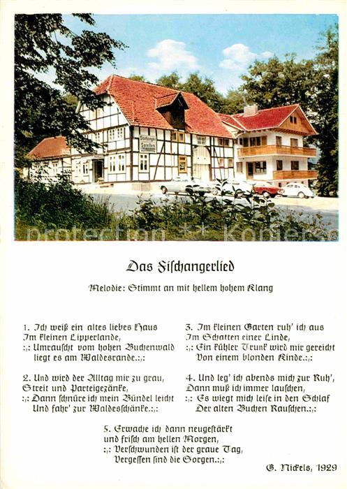 Liederkarte Fischangerlied Waldrestaurant Fischange