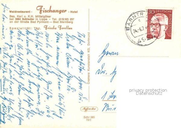 Liederkarte Fischangerlied Waldrestaurant Fischange – Bild 2