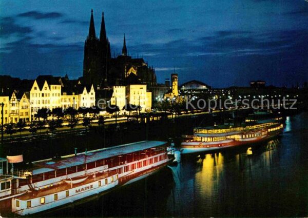 Dampfer Seitenrad Mainz Dampferanlegestelle Dom Köln