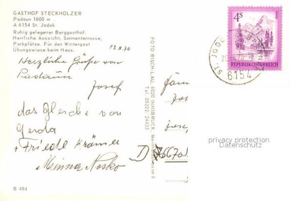 St Jodok Oesterreich Gasthof Steckholzer – Bild 2